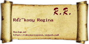 Rákosy Regina névjegykártya